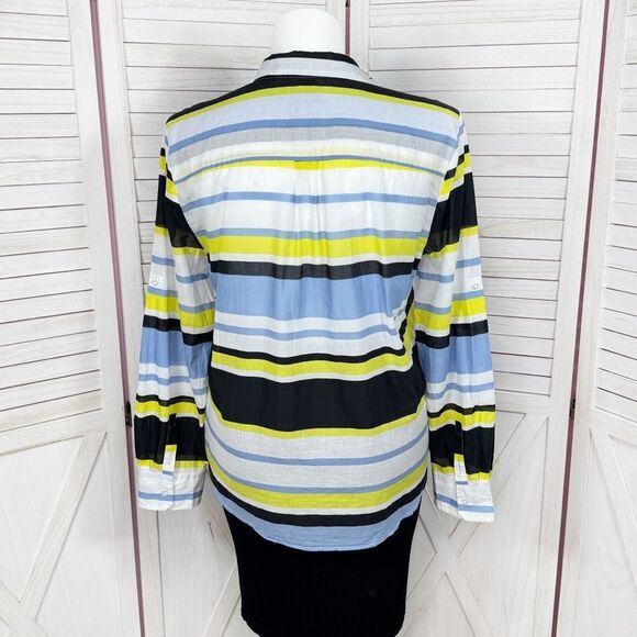 Ann Taylor Striped Long Sleeve Button Up Shirt Multicolor XL - Picture 4 of 10